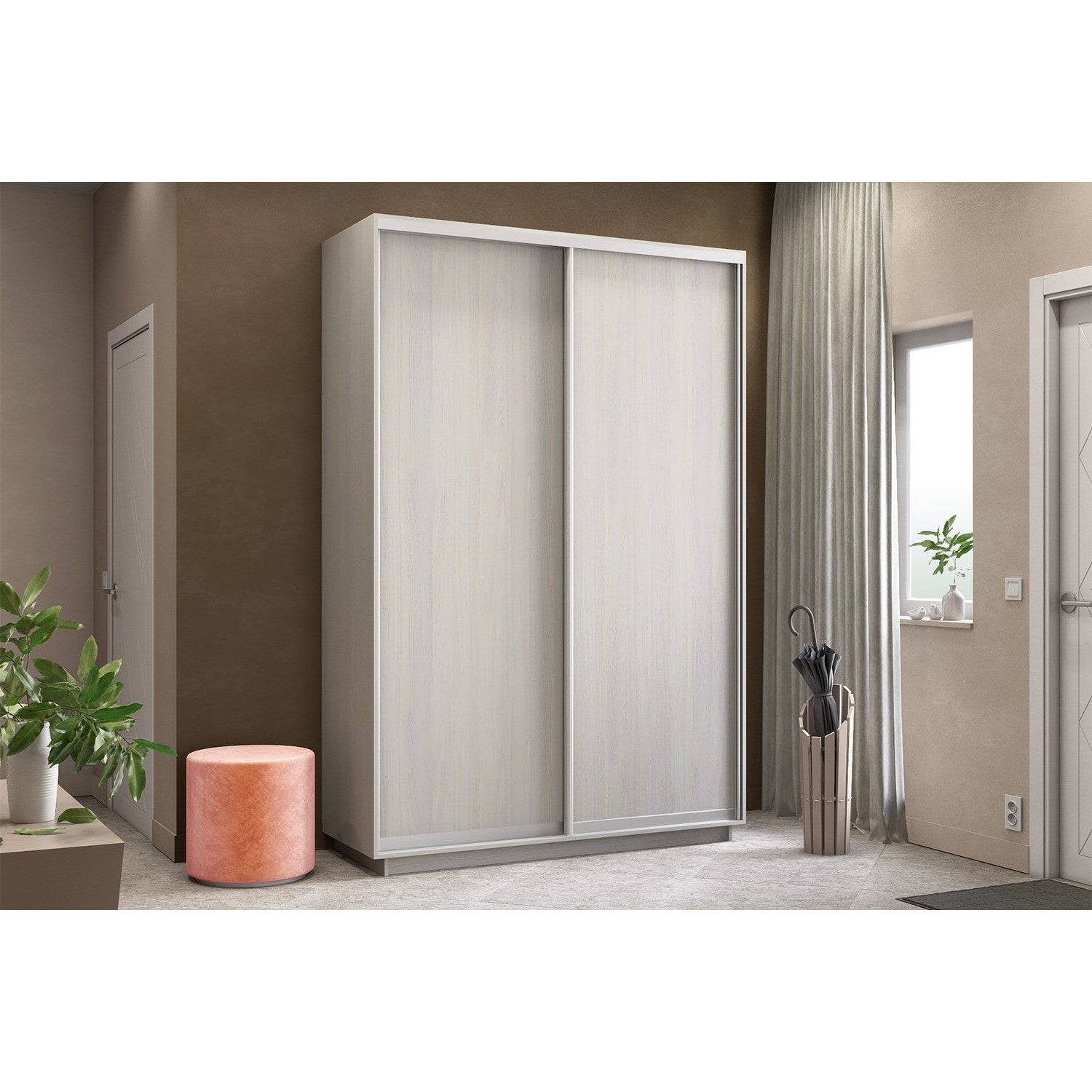 Ντουλάπα Diamont Λευκό 150x60x220