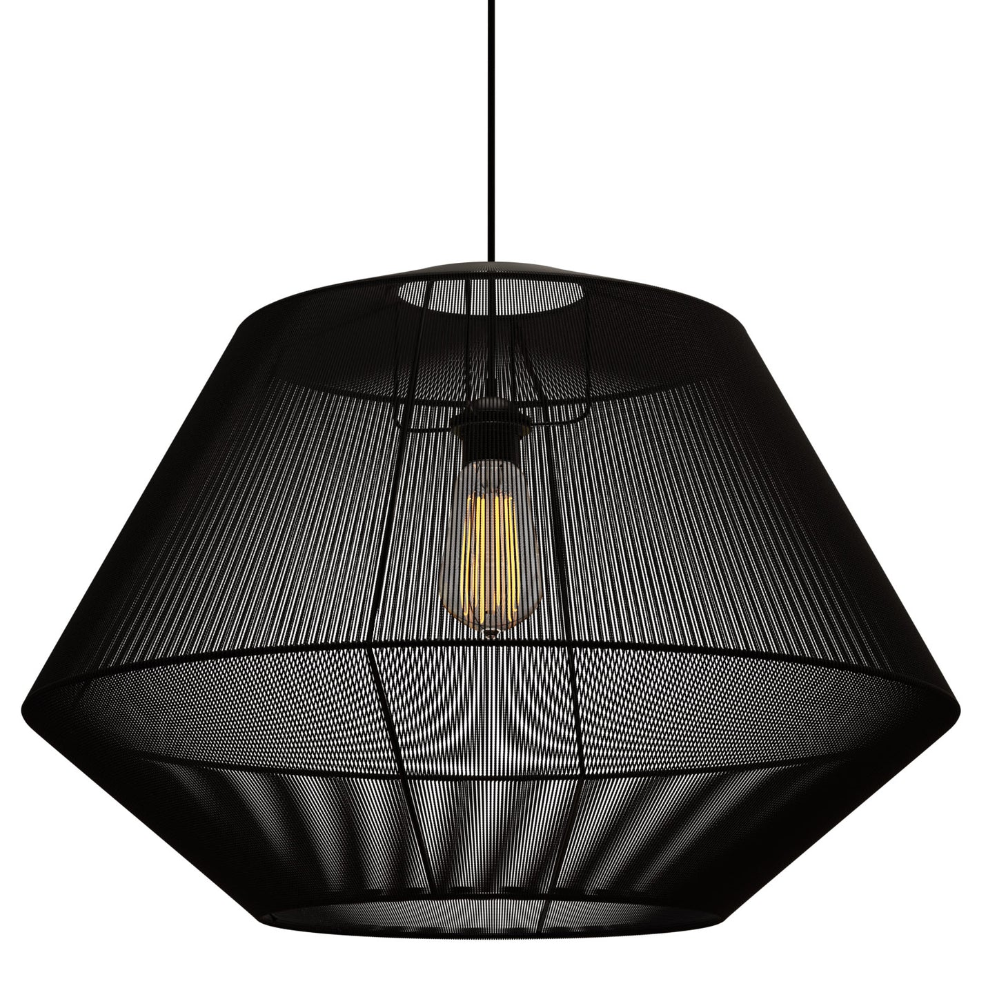 Κρεμαστό Μονόφωτο Φωτιστικό Μαύρο Ε27 Φ40x130