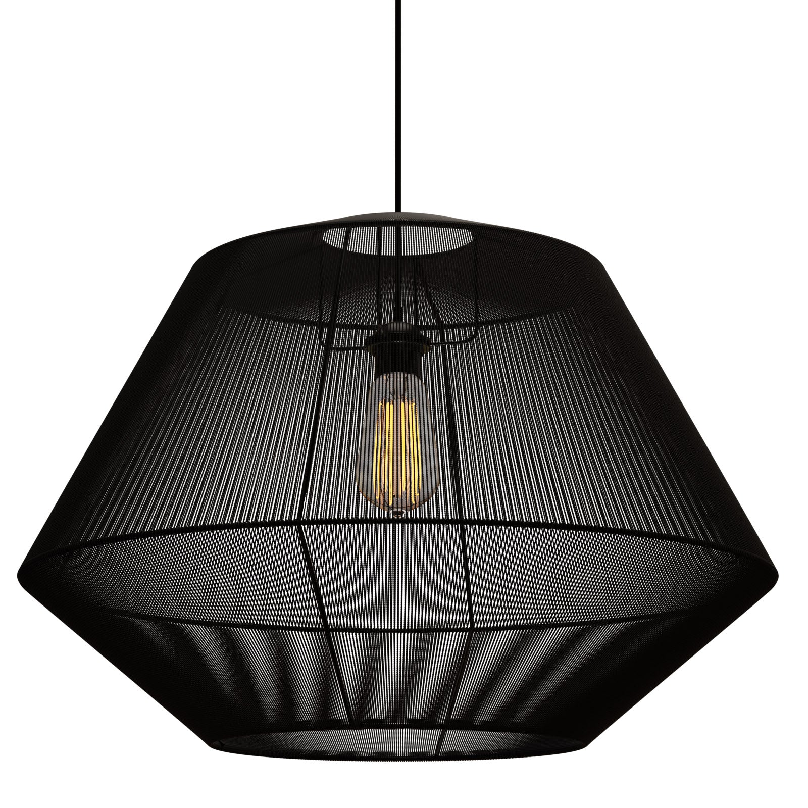 Κρεμαστό Μονόφωτο Φωτιστικό Μαύρο Ε27 Φ40x130