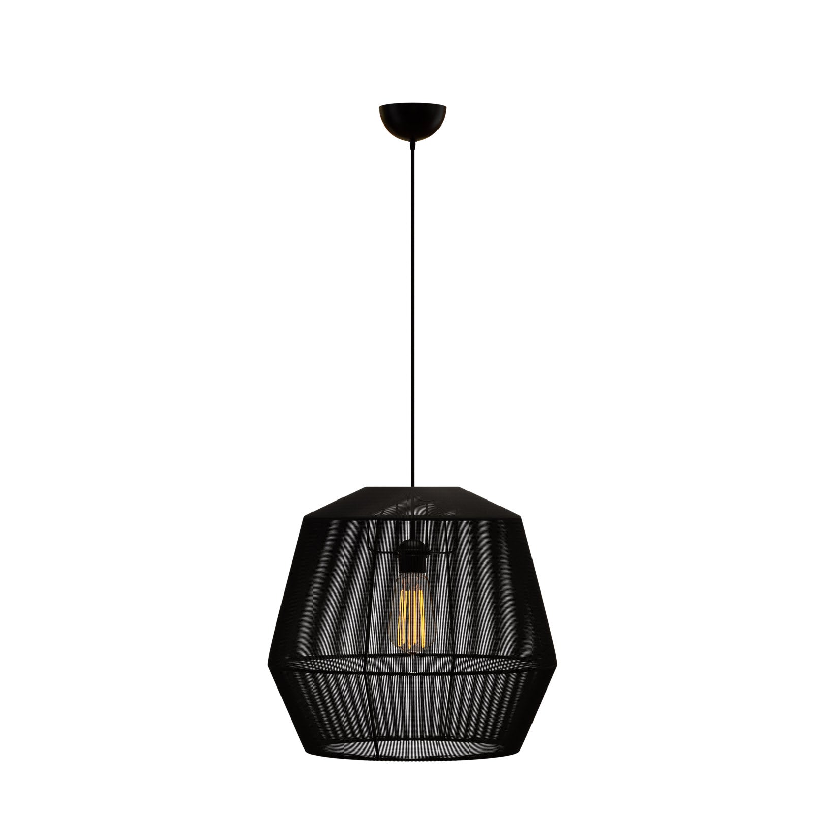 Κρεμαστό Μονόφωτο Φωτιστικό Μάυρο Ε27 Φ39x120