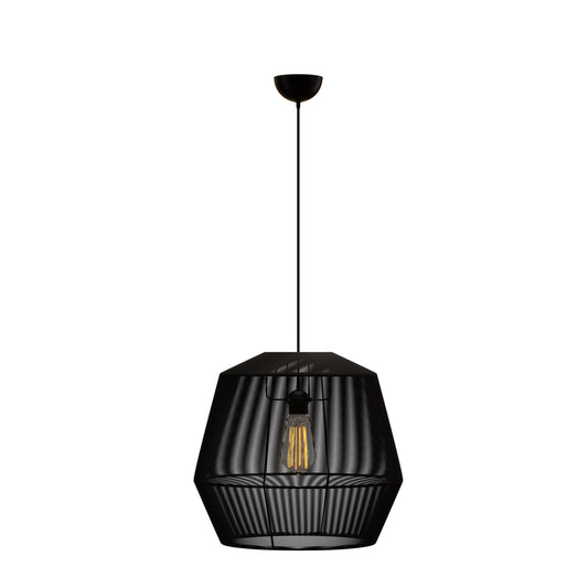 Κρεμαστό Μονόφωτο Φωτιστικό Μάυρο Ε27 Φ39x120