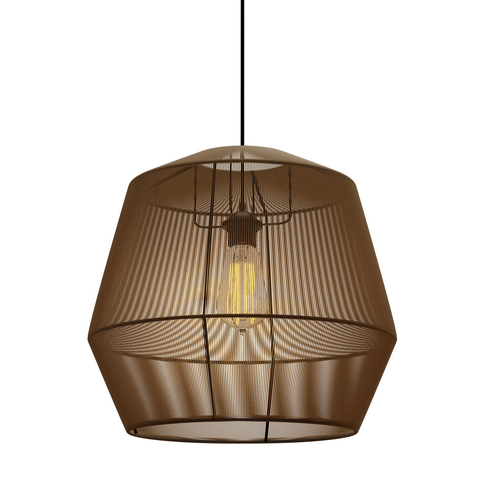 Κρεμαστό Μονόφωτο Φωτιστικό Καφέ Ε27 Φ39x120