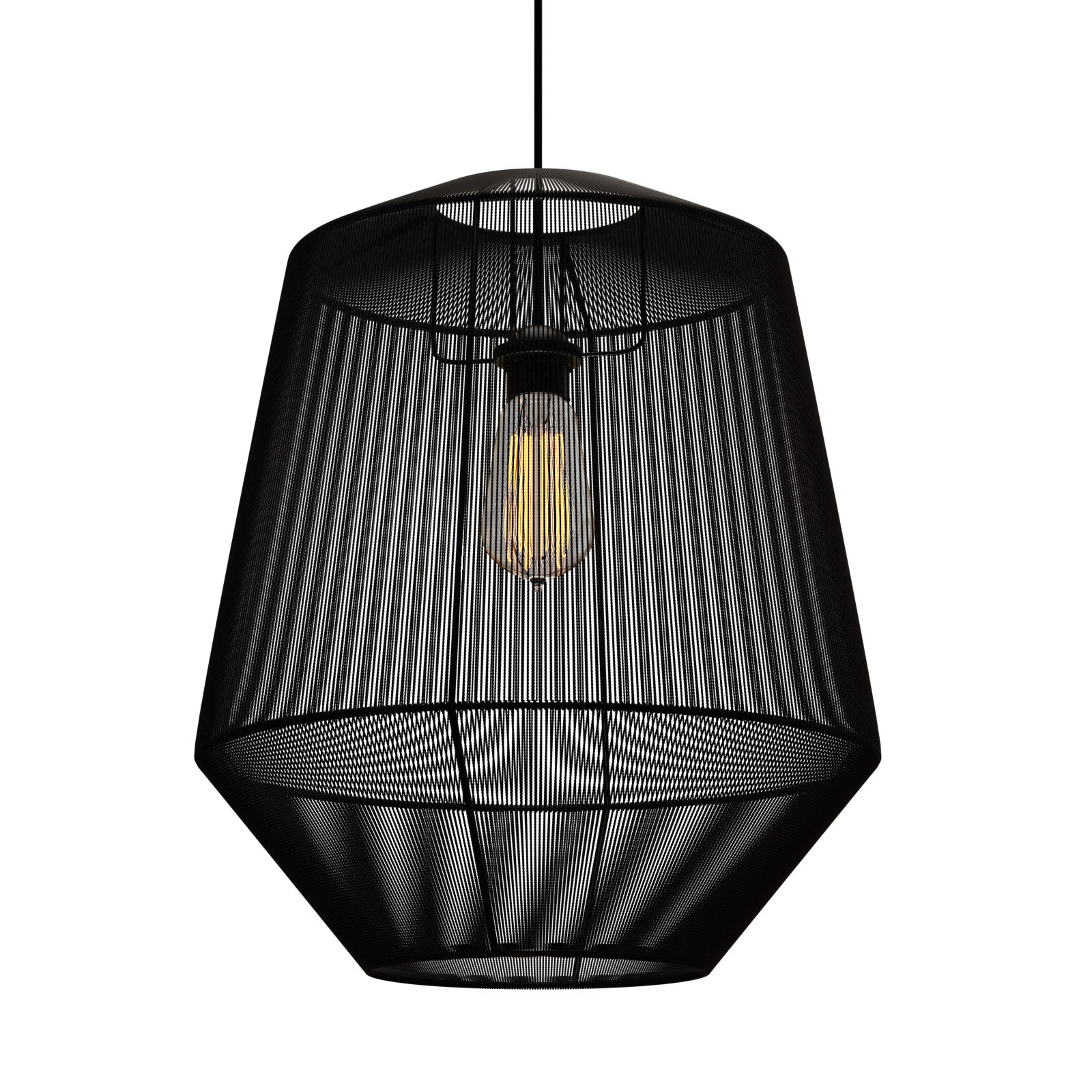 Κρεμαστό Μονόφωτο Φωτιστικό Μαύρο Ε27 Φ40x130