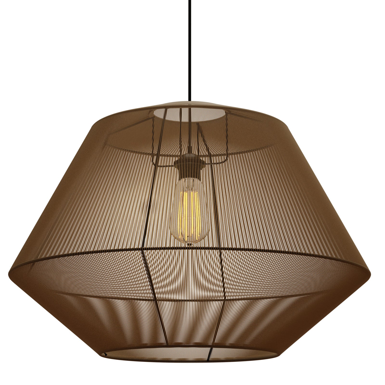 Κρεμαστό Μονόφωτο Φωτιστικό Καφέ Ε27 Φ60x120