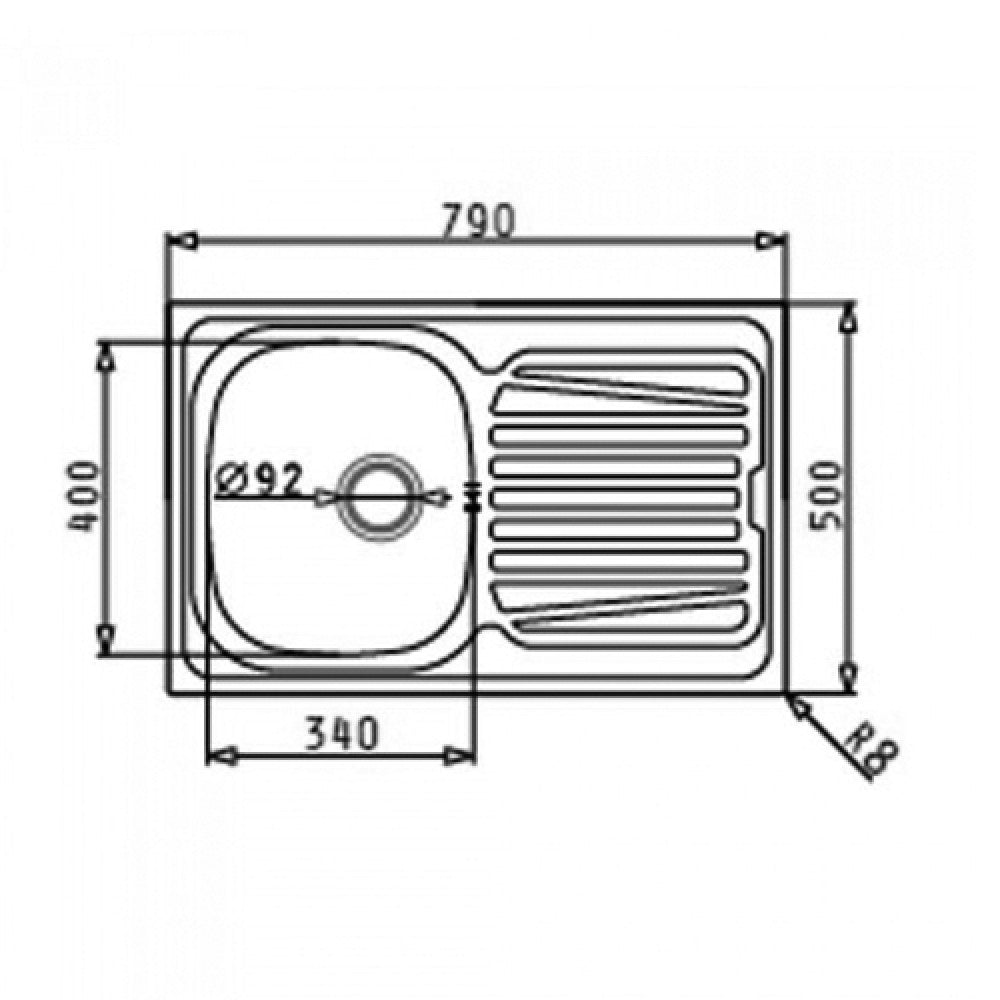 Νεροχύτης Pyramis Derby 79x50εκ