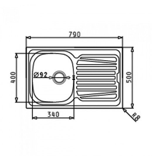 Νεροχύτης Pyramis Derby 79x50εκ