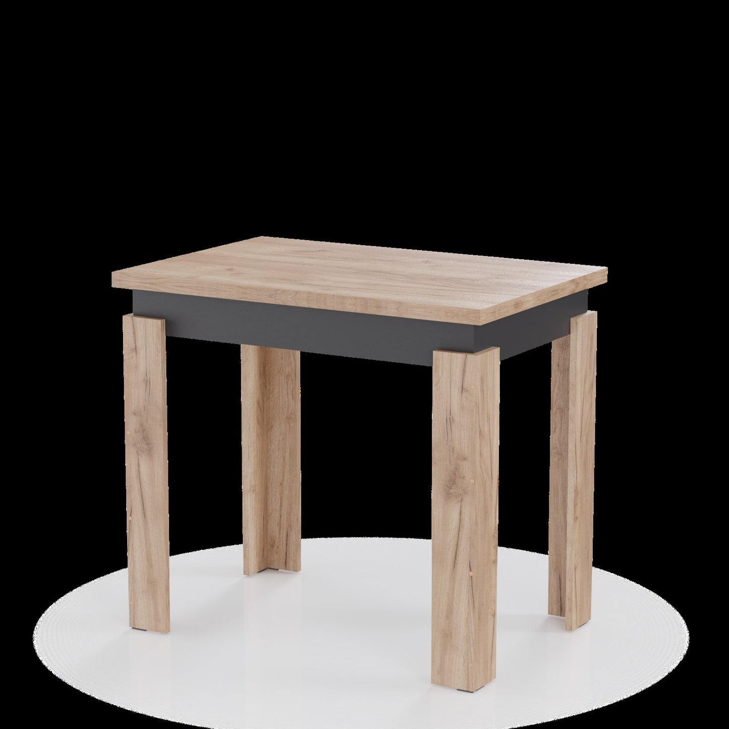 Τραπέζι Επεκτεινόμενο Κουζίνας Family Χρυσό Δρυς-Ανθρακί 90x60x77