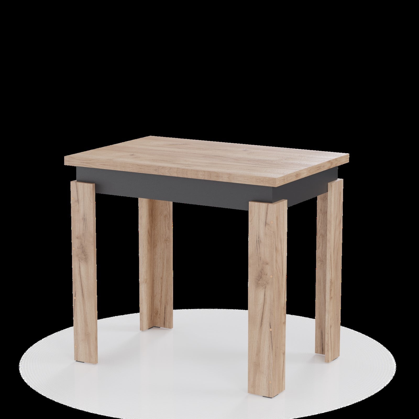 Τραπέζι Επεκτεινόμενο Κουζίνας Family Χρυσό Δρυς-Ανθρακί 90x60x77