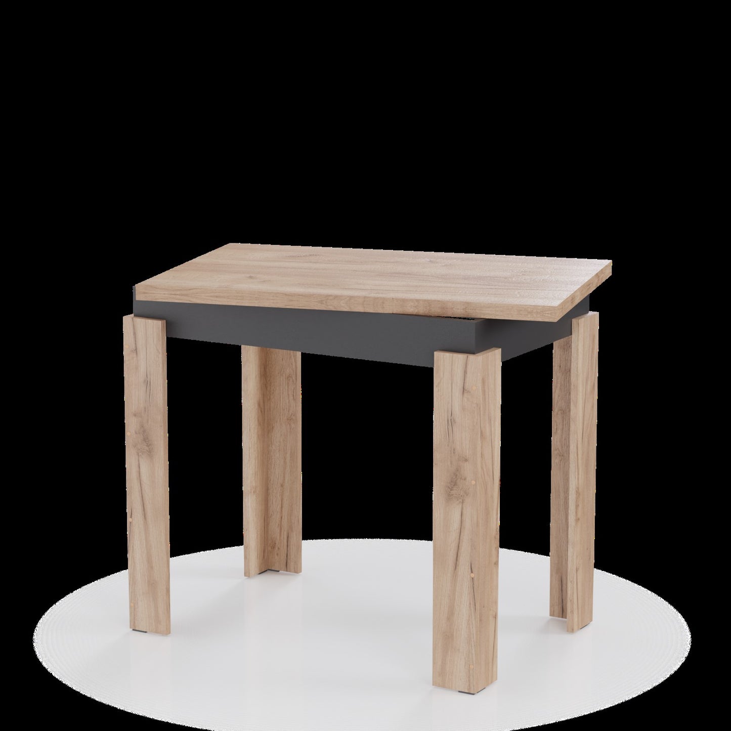 Τραπέζι Επεκτεινόμενο Κουζίνας Family Χρυσό Δρυς-Ανθρακί 90x60x77