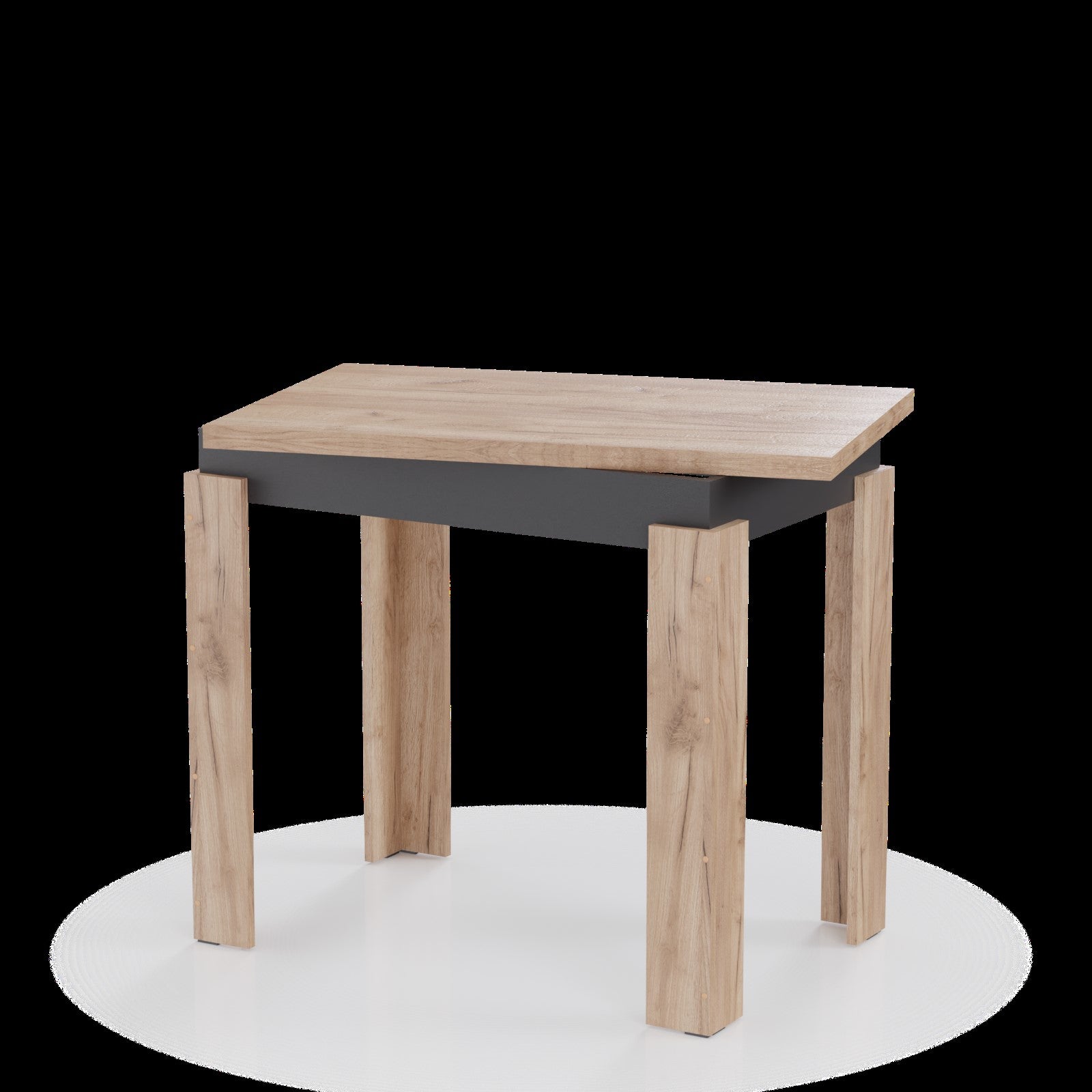 Τραπέζι Επεκτεινόμενο Κουζίνας Family Χρυσό Δρυς-Ανθρακί 90x60x77