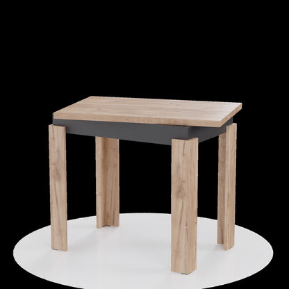 Τραπέζι Επεκτεινόμενο Κουζίνας Family Χρυσό Δρυς-Ανθρακί 90x60x77