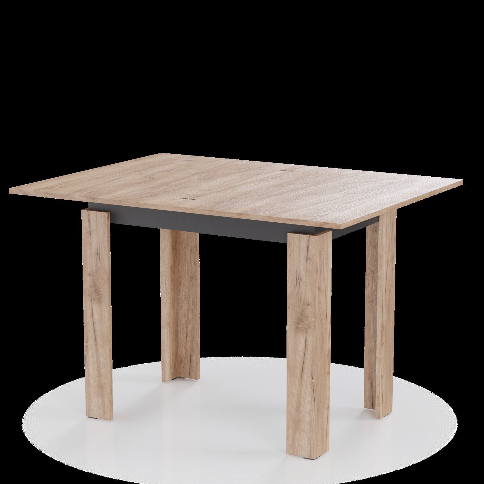 Τραπέζι Επεκτεινόμενο Κουζίνας Family Χρυσό Δρυς-Ανθρακί 90x60x77