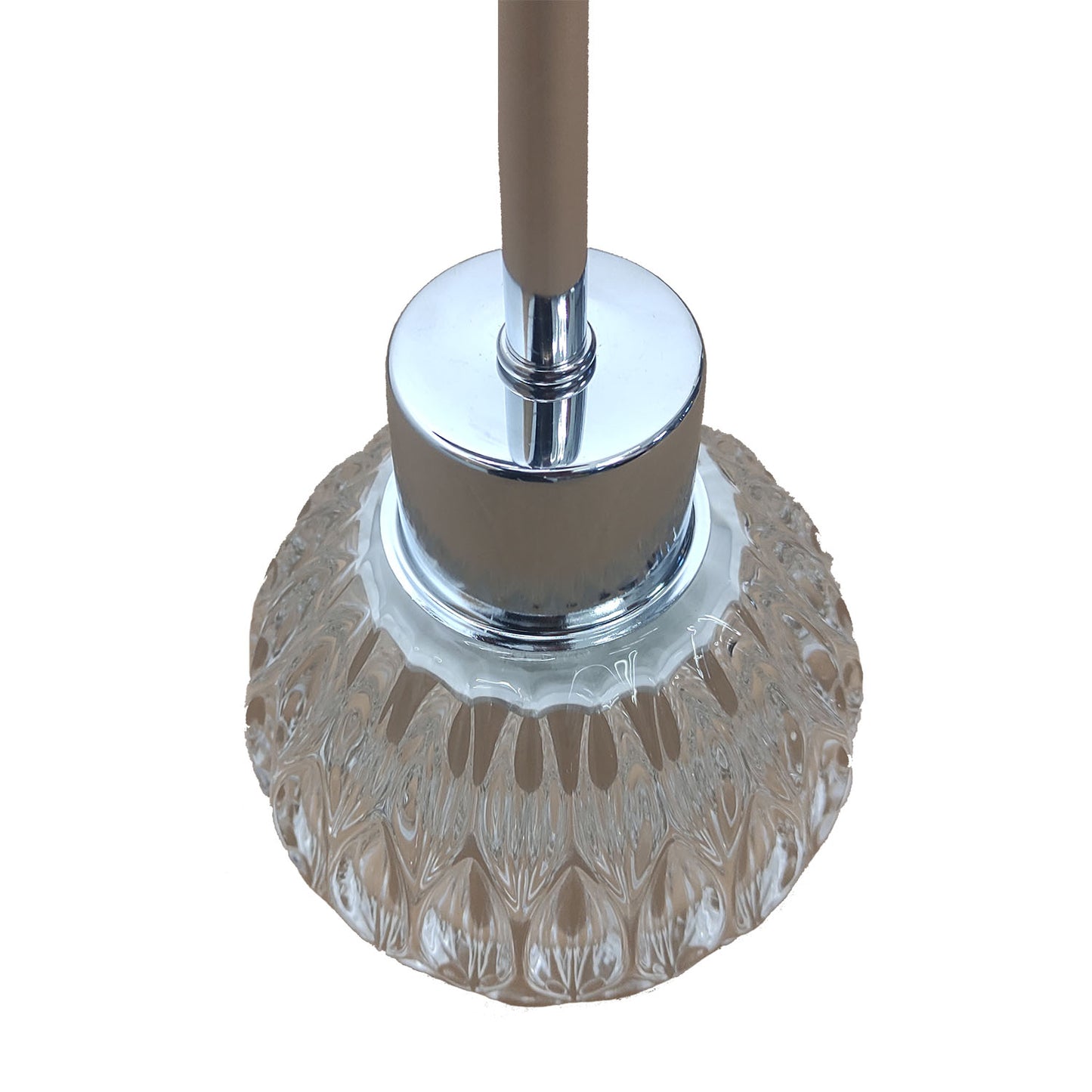 Φωτιστικό Κρεμαστό Μονόφωτο Γυάλινο-Χρώμιο Ε27 Φ11x150