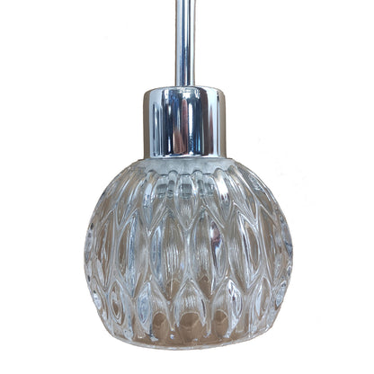 Φωτιστικό Κρεμαστό Μονόφωτο Γυάλινο-Χρώμιο Ε27 Φ11x150