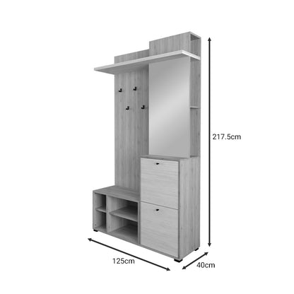 Έπιπλο Εισόδου Louisen Oak-Λευκό Μελαμίνης 125x40x217.5