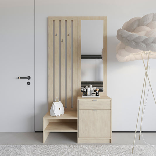 Έπιπλο Εισόδου με Καθρέπτη Citra Sonoma 100x34.3x199.5