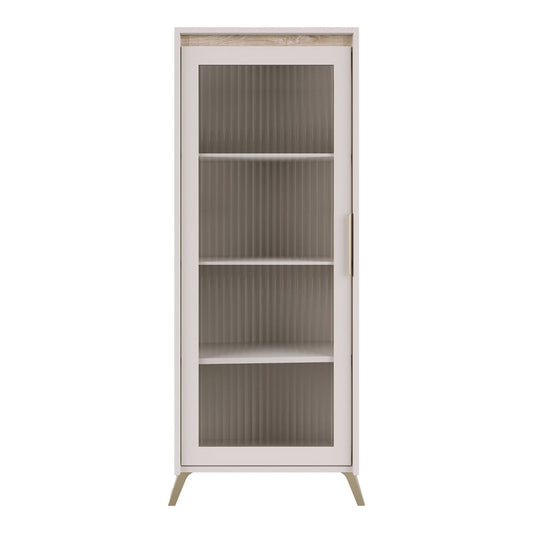 Βιτρίνα Belka Κρεμ με Oak 55,6x45x152,6