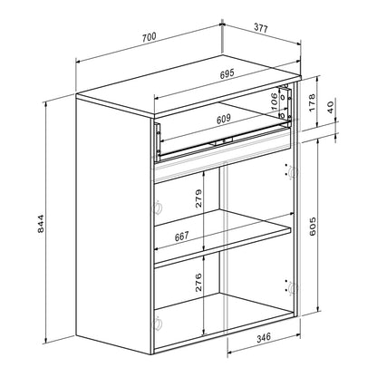 Έπιπλο Εισόδου Ansia Καρυδί Oak 210x44,7x175