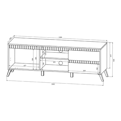 Σύνθετο Σαλονιού Belka Κρεμ με Oak 210,6x45x152,6