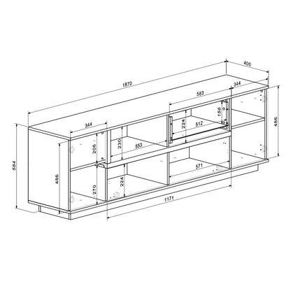 Σύνθετο Σαλονιού Norda Κρεμ με Oak 187x40x58.4