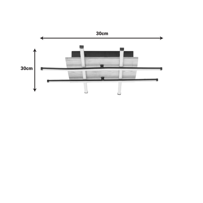 Φωτιστικό Οροφής Plan LED Μαύρο Μέταλλο 30x30x20