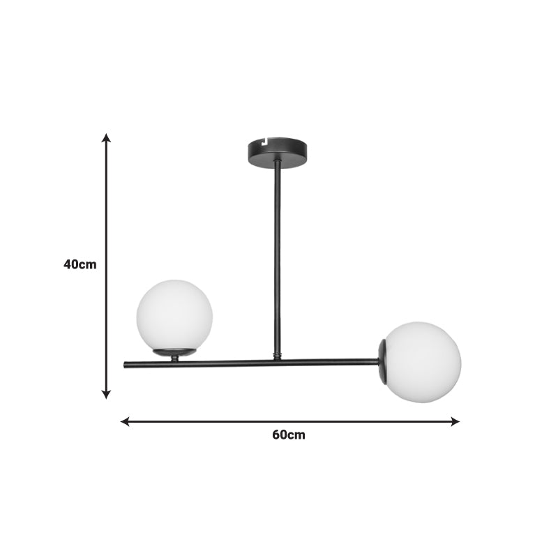 Φωτιστικό Οροφής Δίφωτο Opedro E27 Μαύρο Μέταλλο 60x30x40