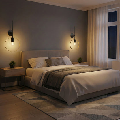 Φωτιστικό Τοίχου-Απλίκα Bendia Ε27 Μέταλλο Μαύρο-Χρυσό 25x15x52