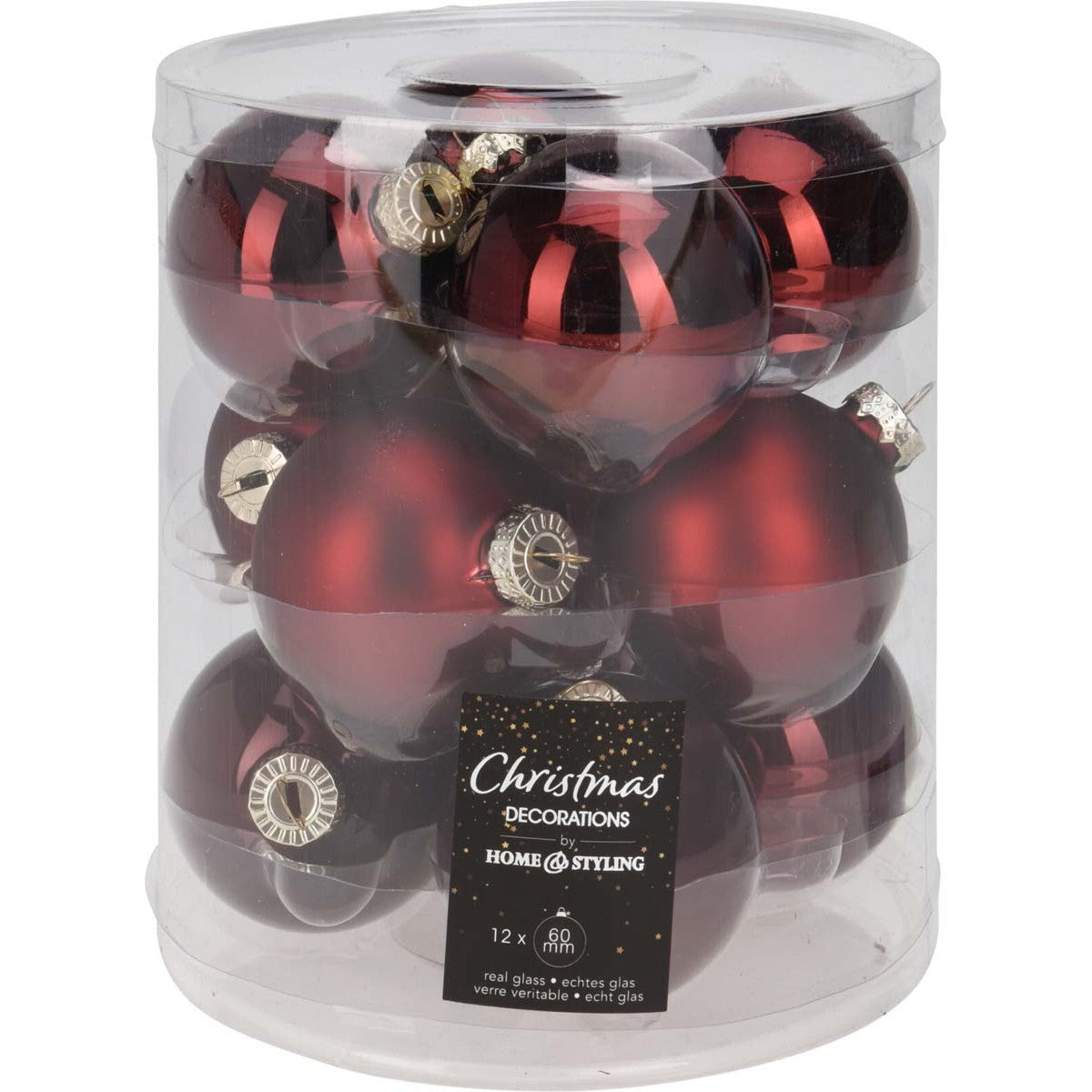 Μπάλα Γυάλινη Μπορντώ 6εκ S/12