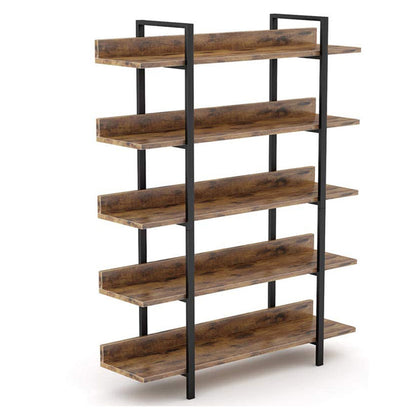 Βιβλιοθήκη Almond Καρυδί-Μαύρο 119x27x185