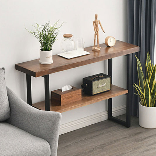 Κονσόλα Nore Φυσικό Ξύλο 35mm Καρυδί-Μαύρο 79x29x85