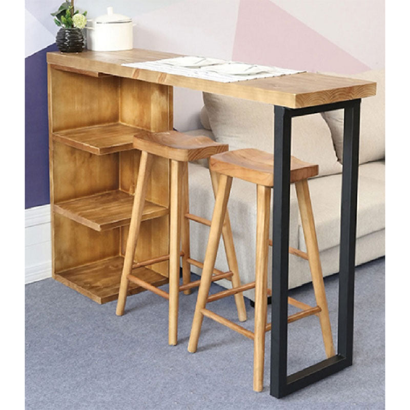 Τραπέζι Μπαρ Collins Φυσικό Ξύλο Πεύκου 35mm Φυσικό-Μαύρο 139x29x90