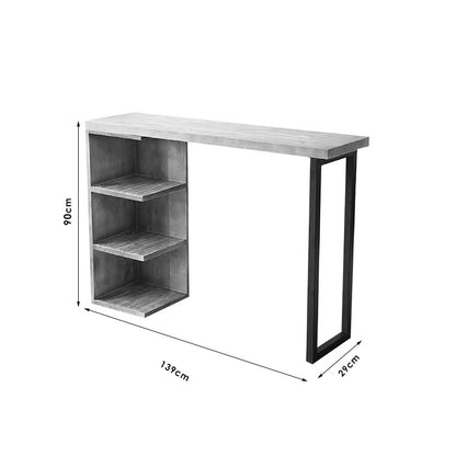 Τραπέζι Μπαρ Collins Φυσικό Ξύλο Πεύκου 35mm Φυσικό-Μαύρο 139x29x90