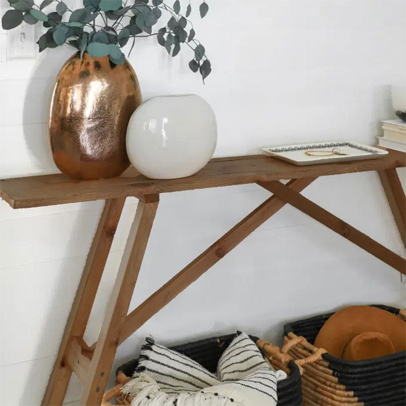 Κονσόλα Roosevelt Καρυδί Ξύλο Πεύκου 35mm Καρυδί 119x29x80