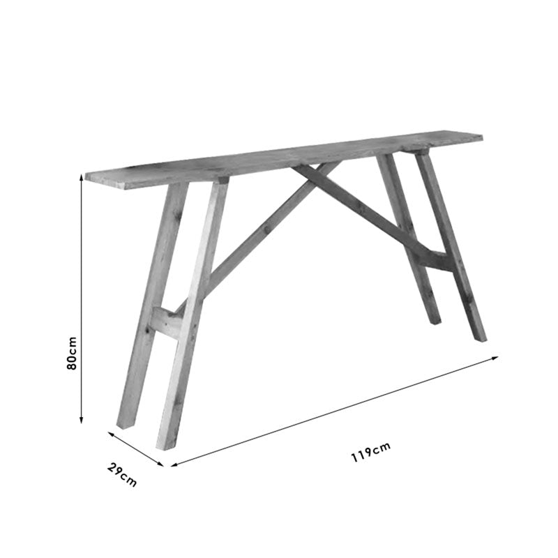 Κονσόλα Roosevelt Καρυδί Ξύλο Πεύκου 35mm Καρυδί 119x29x80