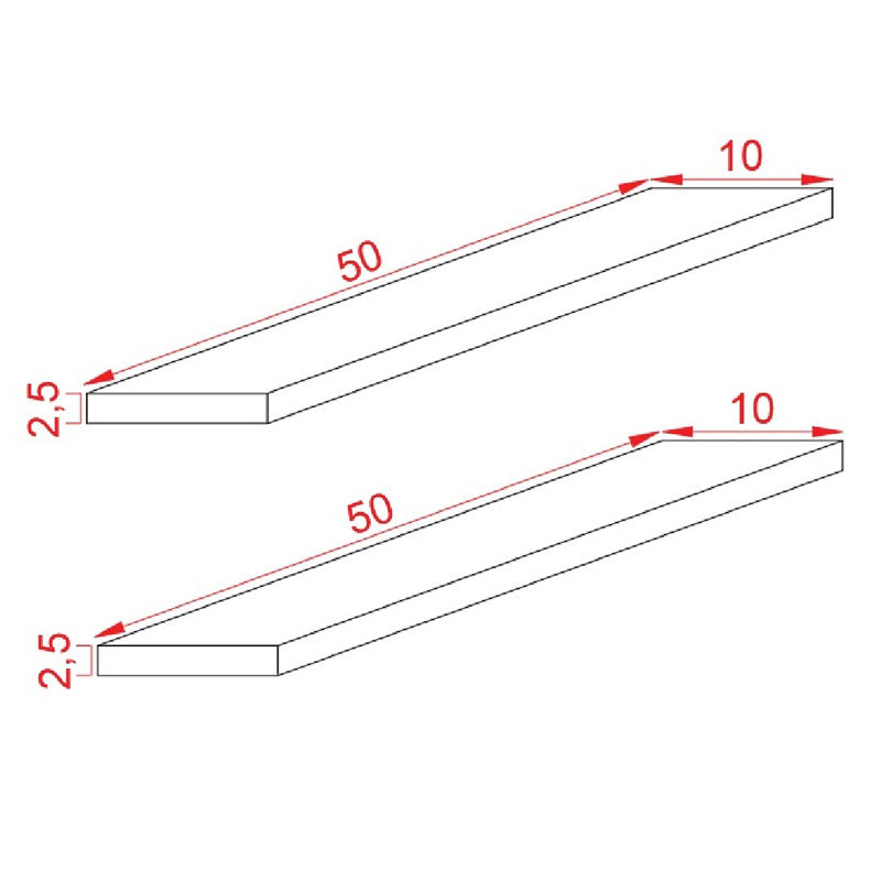 Ραφιέρα Τοίχου Tipina Pine Wood σε Φυσική Απόχρωση 50x8.5x4