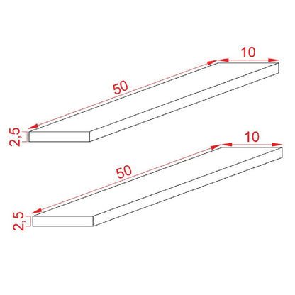 Ραφιέρα Τοίχου Tipina Pine Wood σε Φυσική Απόχρωση 50x8.5x4