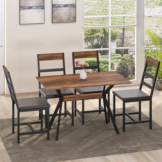 Τραπέζι Laluka με Μαύρα Μεταλλικά Πόδια σε Καρυδί Απόχρωση 120x70x74