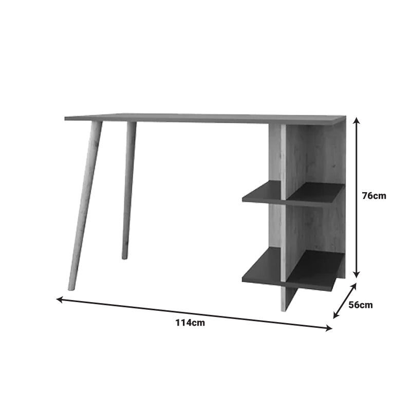 Γραφείο Εργασίας Volet σε Oak-Ανθρακί Απόχρωση 114x56x76