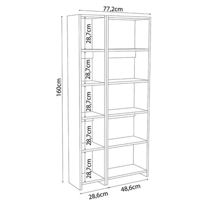 Βιβλιοθήκη Alkathi σε Ανθρακί Απόχρωση 77x22x160