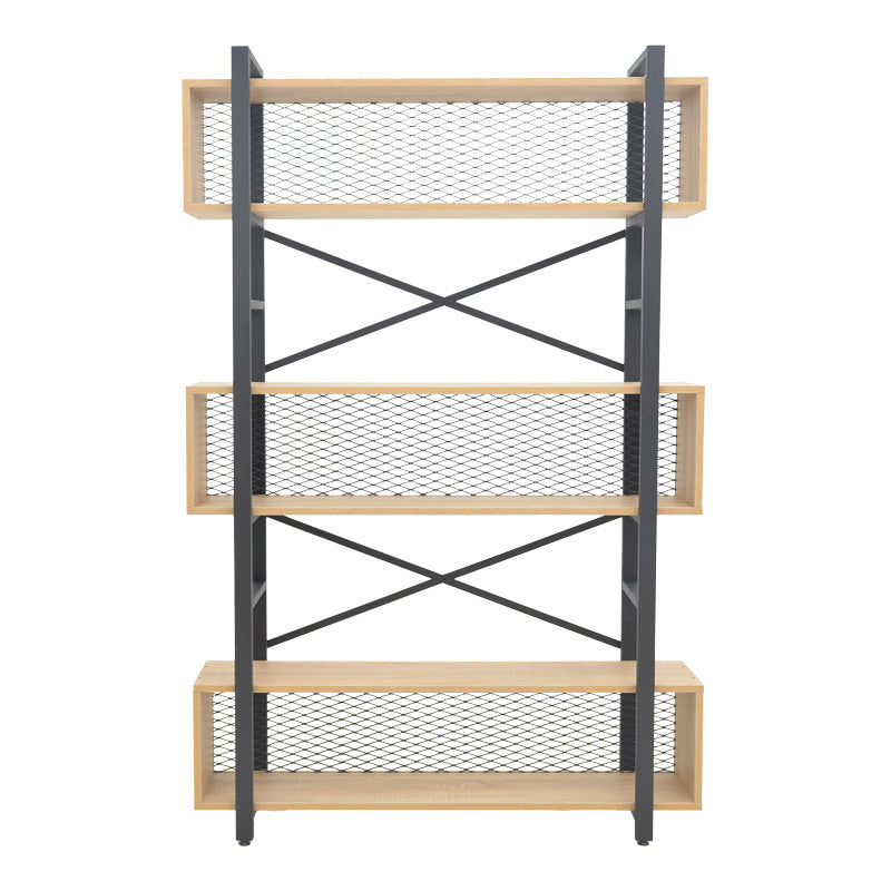 Βιβλιοθήκη Fifer σε Oak-Μαύρη Απόχρωση 120x28x185