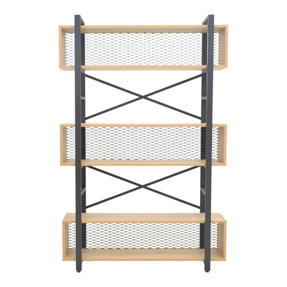 Βιβλιοθήκη Fifer σε Oak-Μαύρη Απόχρωση 120x28x185