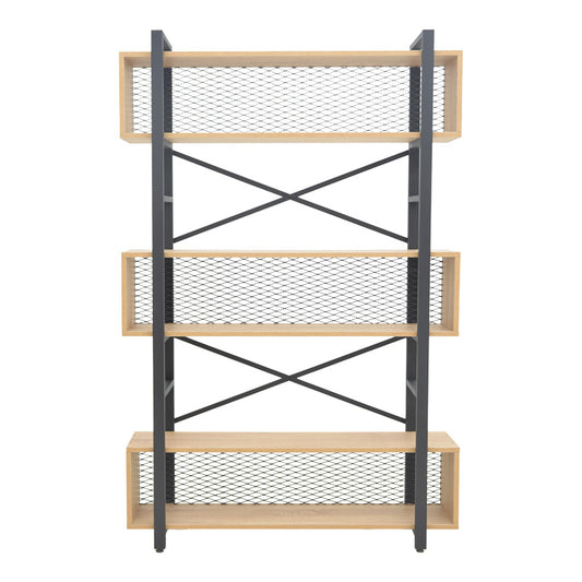 Βιβλιοθήκη Fifer σε Oak-Μαύρη Απόχρωση 120x28x185
