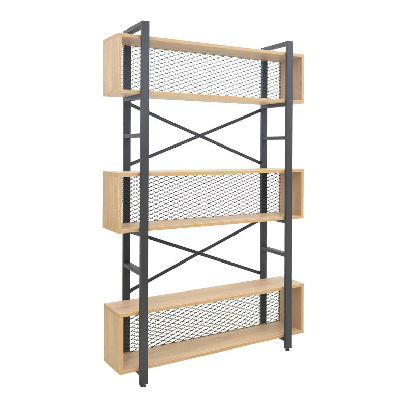 Βιβλιοθήκη Fifer σε Oak-Μαύρη Απόχρωση 120x28x185