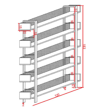 Βιβλιοθήκη Musha Μέταλλο Μαύρο με Oak Απόχρωση 120x22x185