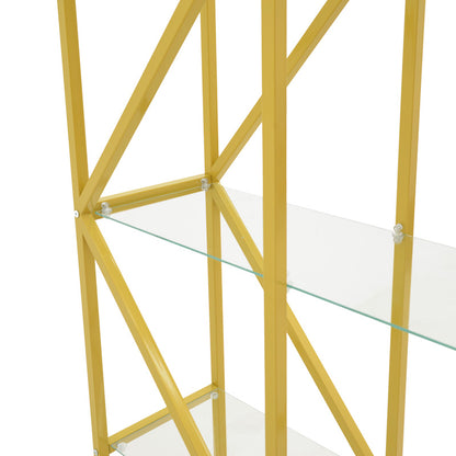 Ραφιέρα Aylan Γυαλί - Μέταλλο σε Χρυσή Απόχρωση 100x30x200