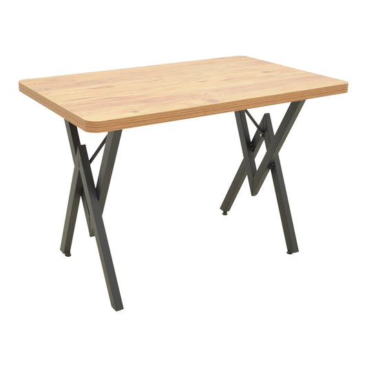 Τραπέζι Vertex Oak με Μαύρα Μεταλλικά Πόδια 110x70x72