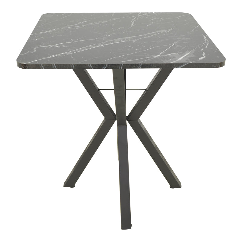 Τραπέζι Arenya Μαύρο Εφέ Μαρμάρου - Μαύρα Μεταλλικά Πόδια 70x70x72
