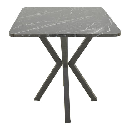 Τραπέζι Arenya Μαύρο Εφέ Μαρμάρου - Μαύρα Μεταλλικά Πόδια 70x70x72