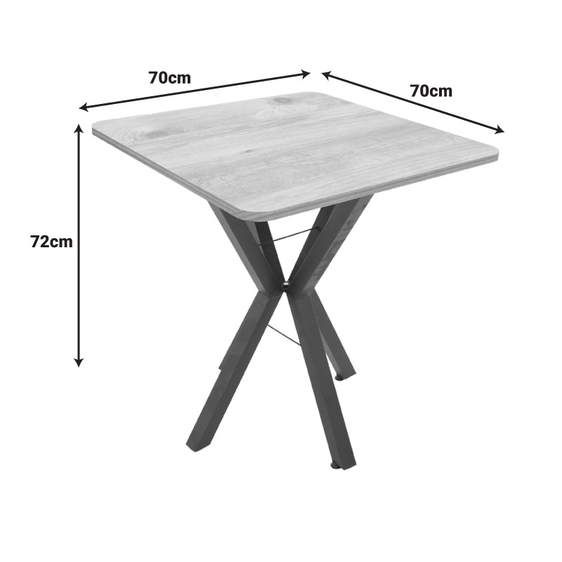 Τραπέζι Arenya Μαύρο Εφέ Μαρμάρου - Μαύρα Μεταλλικά Πόδια 70x70x72
