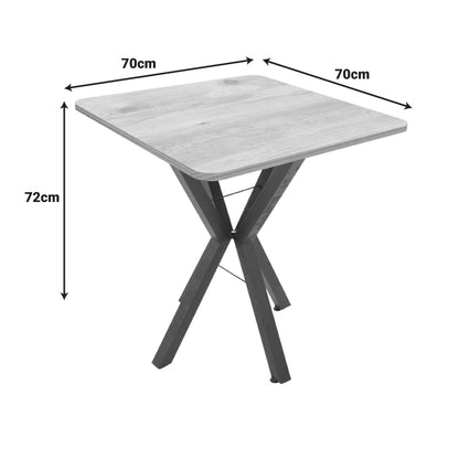 Τραπέζι Arenya Μαύρο Εφέ Μαρμάρου - Μαύρα Μεταλλικά Πόδια 70x70x72